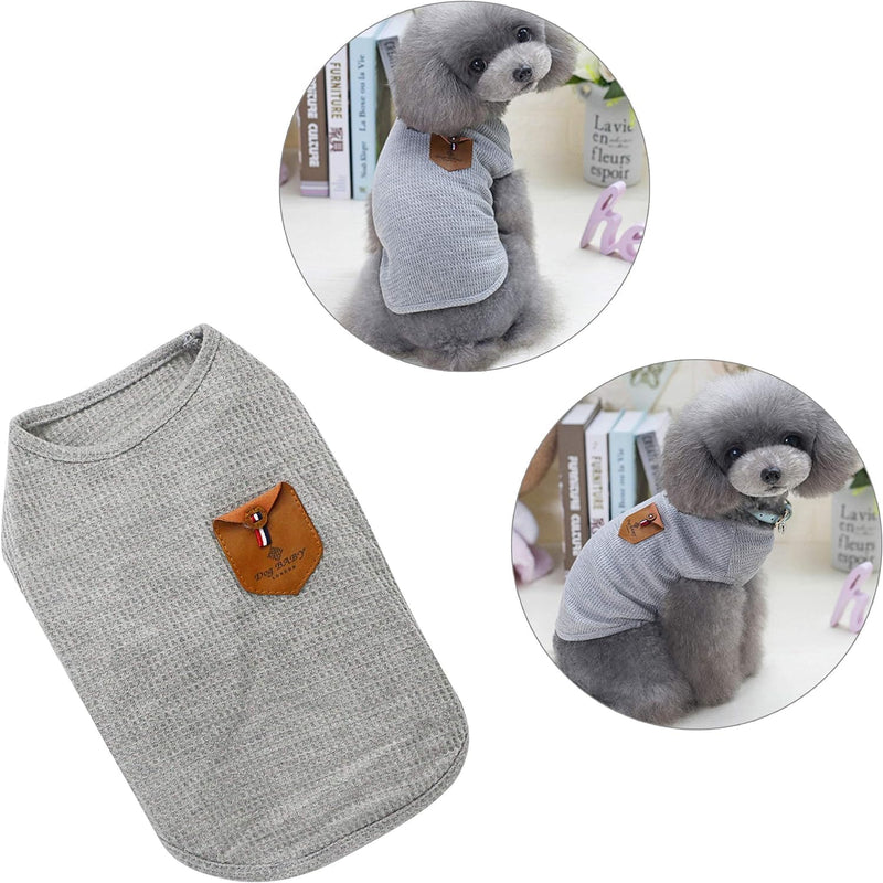 YAODHAOD Dog Shirt for Small Dogs, Dog Cat Clothes, Blue and Gray, Cotton for Small Dogs and Cats (Pack of 2) (XL-Suitable for Schrabisch and Corgi, Blue and Grey) XL-Suitable for Schrabisch and Corgi - PawsPlanet Australia