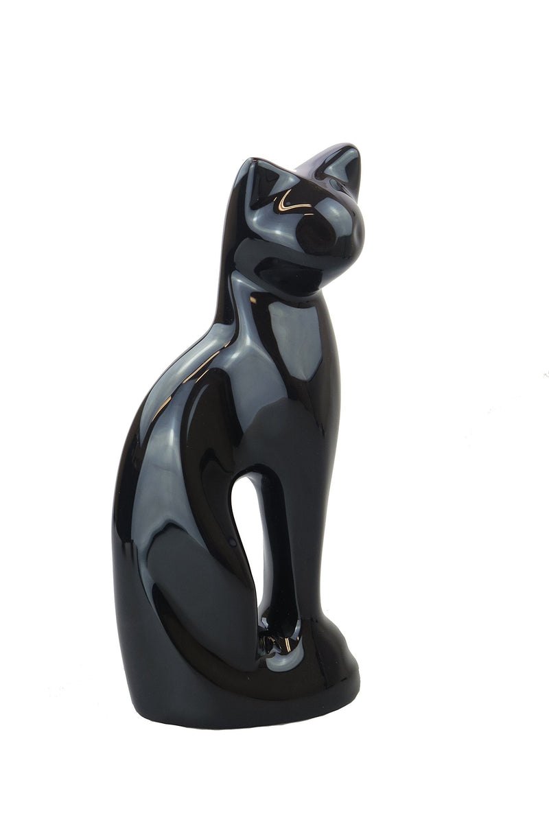Love to Treasure Cat Shaped Urn for Pet Cat Ashes Cremation Memorial (Black) Black - PawsPlanet Australia