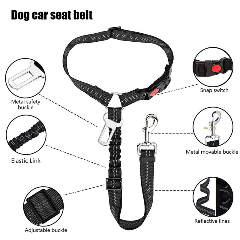 Dog seat belt, dog belt, car accessories, dog seat belt, dog harness, seat belt, car belt, dog belt, safety harness for the car, 1+1 - PawsPlanet Australia