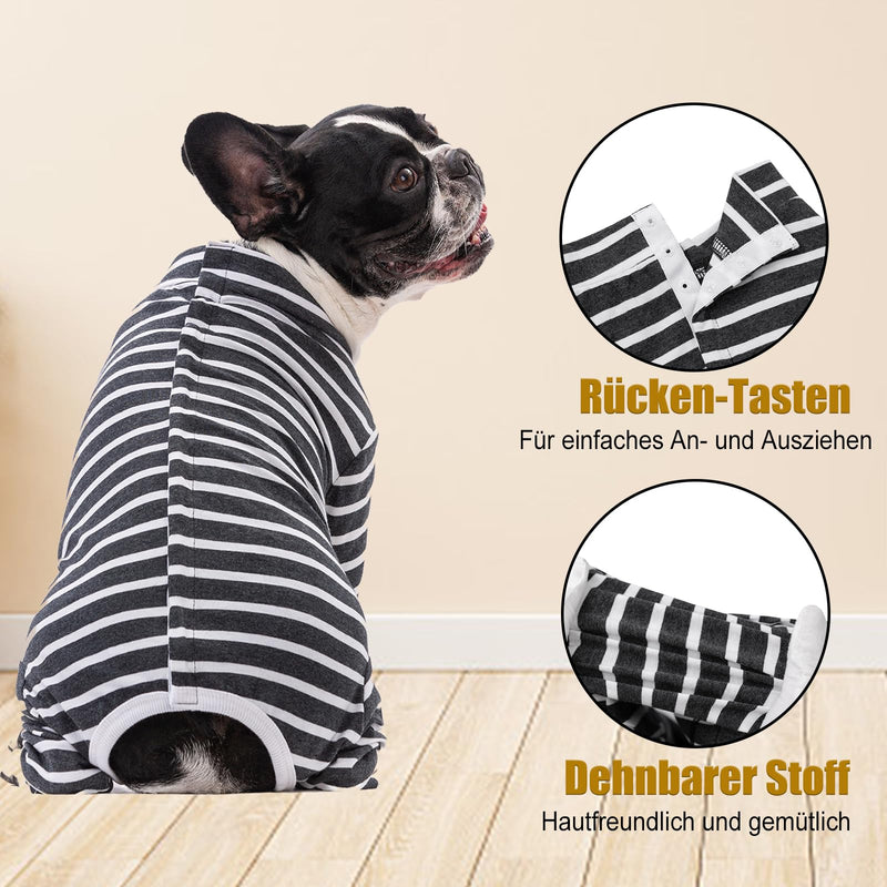 Axcimond Dog One-Piece Long-Sleeved Dog Bodysuit After Surgery for Small Medium Dogs Surgery Body Dog Castration Bitch Male Puppy Pajama Body Dogs After Surgery Wound Protection Anti Leak Dog Cone Alternative L Grey - PawsPlanet Australia