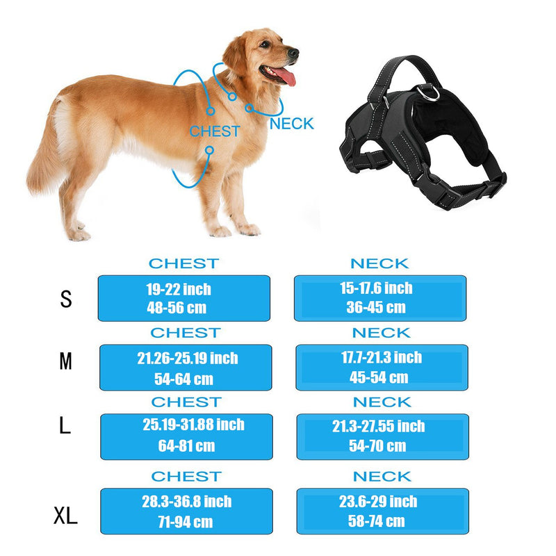 [Australia] - kiwitatá Adjustable No-Pull Dog Harness Handle, Heavy Duty Oxford Reflective Safety Pet Vest Harnesses Dogs Outdoor Walking Traveling Training Small Black 