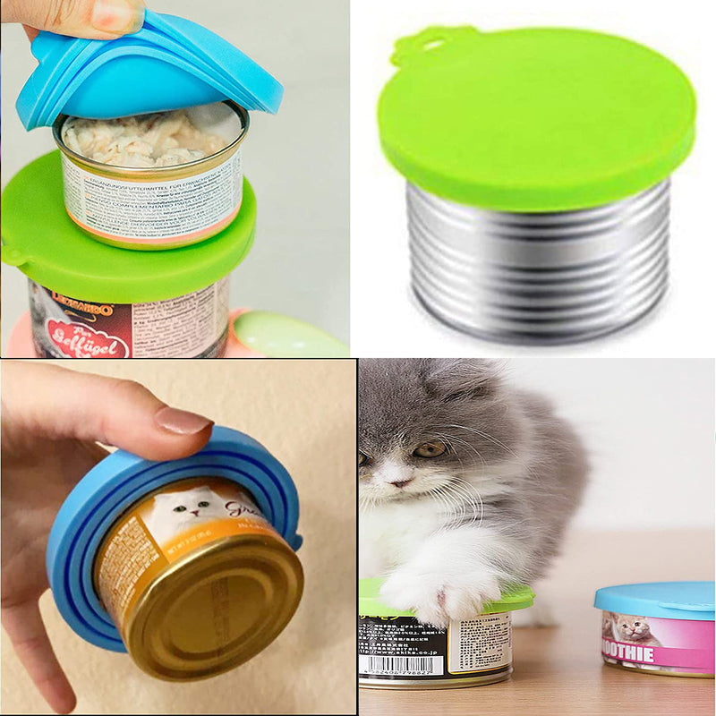 Muluo 3 Pcs pet food can lid cat food can lid with 2 Stainless Steel Can Food Spoon, for Dog and Cat Food, Universal Size Fits All Standard Size Dog and Cat Can Tops. - PawsPlanet Australia