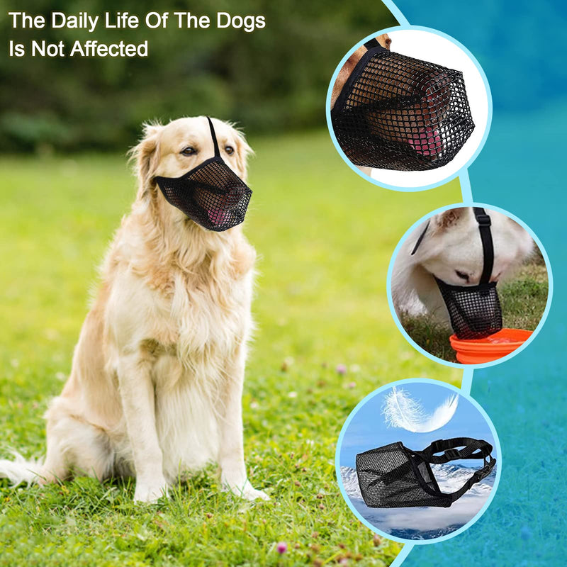 Muzzle for dogs, dog muzzle soft and comfortable, mesh dog muzzle, adjustable breathable muzzle for medium dogs, large dogs, prevents biting, chewing - PawsPlanet Australia