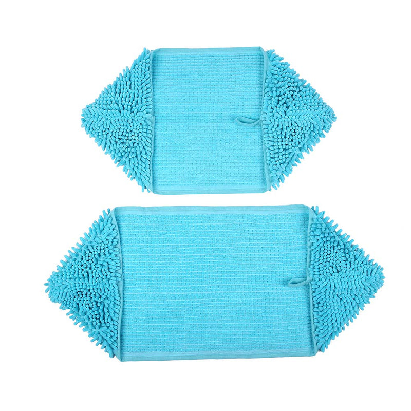 AblePet Dog Cat Pet Bath Towel Super Absorbent Quick Drying Chenille Towel, with Triangle Hand Pockets Machine Washable S Lake Blue - PawsPlanet Australia