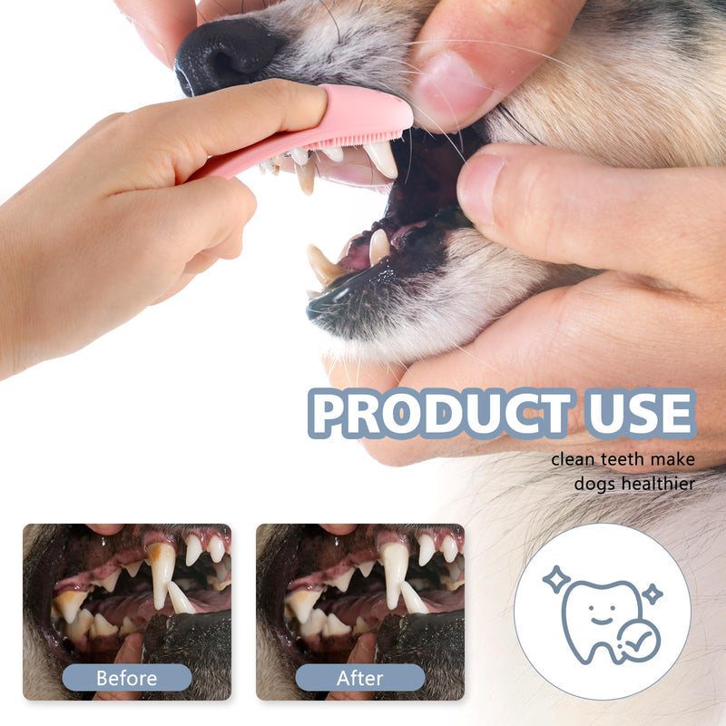 WLLHYF Pack of 2 Silicone Dog Toothbrush Puppy Toothbrush Finger Toothbrush Finger Cots Dogs Cat Dental Care Effective Teeth Cleaning for Small Large Medium Dogs - PawsPlanet Australia