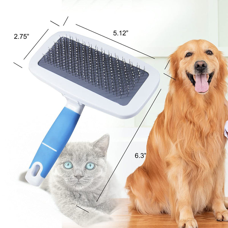 Dog & Cat Slicker Brush,Grooming Long or Short Haired Dogs, Cats, Pets,New Balls on Bristles for Gentle & Effective Grooming,Massages Particle,Improves Circulation (Pink) - PawsPlanet Australia