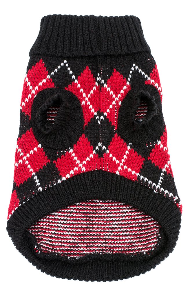 [Australia] - KOOLTAIL Crochet Dog Argyle Sweater Knitted for Small Doggie Puppy Cat Small M 