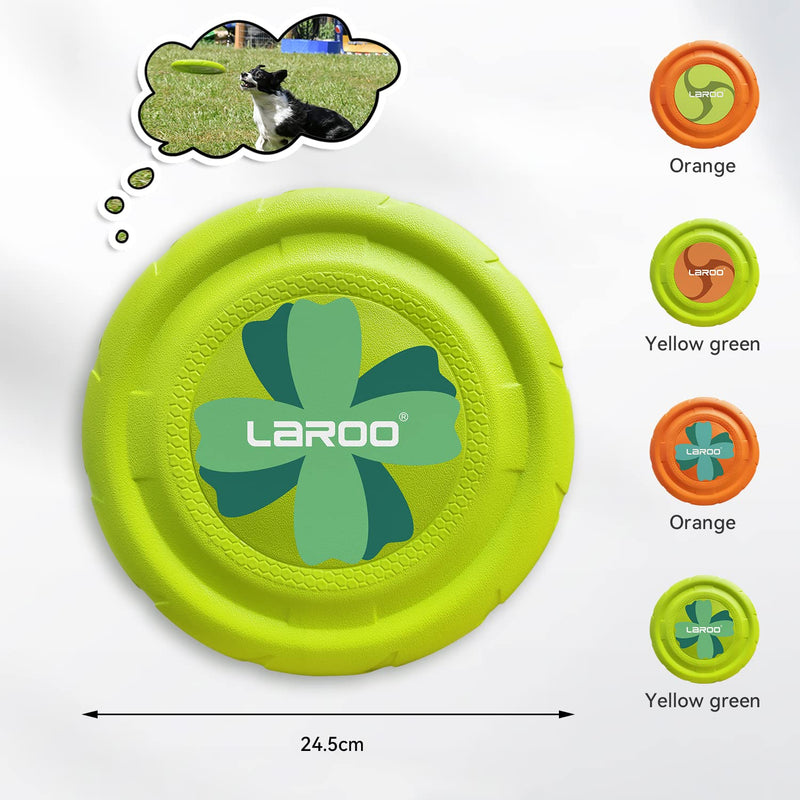 LaRoo Dog Flying Disc Toys, Floating Flying Plate 24.5cm Durable Interactive Chew Toys for Training Outdoor Playing Puppy Medium Large Dogs (2pcs) 2pc-A - PawsPlanet Australia