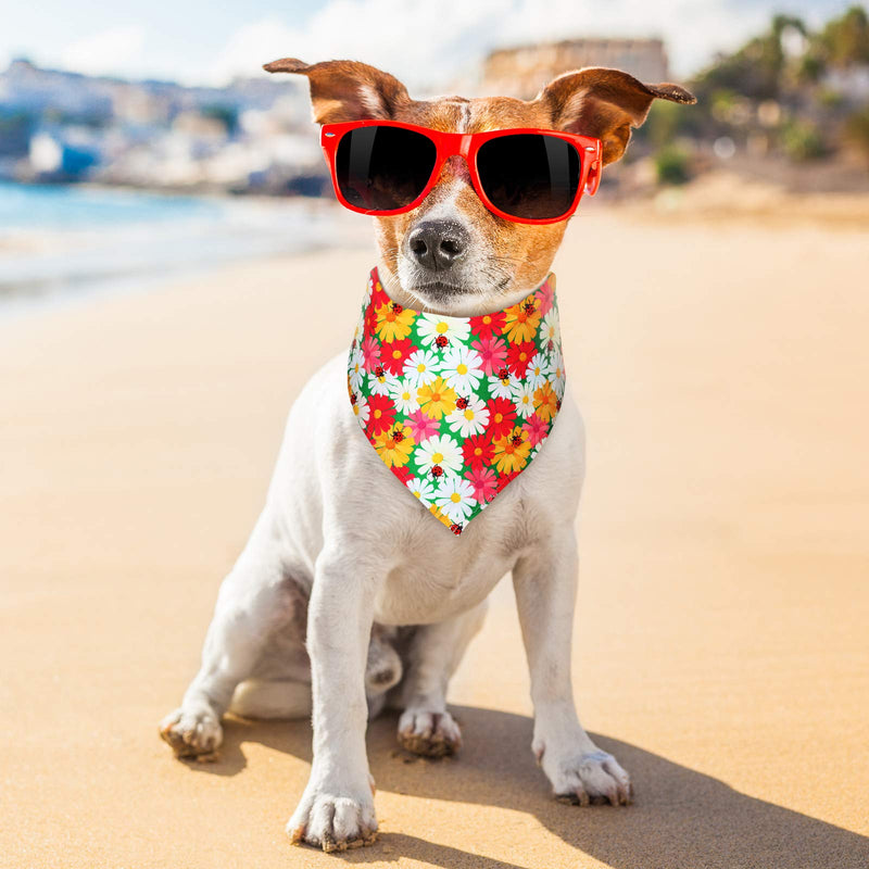 8 Pieces Dog Bandana Flower Print Reversible Triangle Bibs Puppy Scarf Accessories for Dogs Cats Pets - PawsPlanet Australia