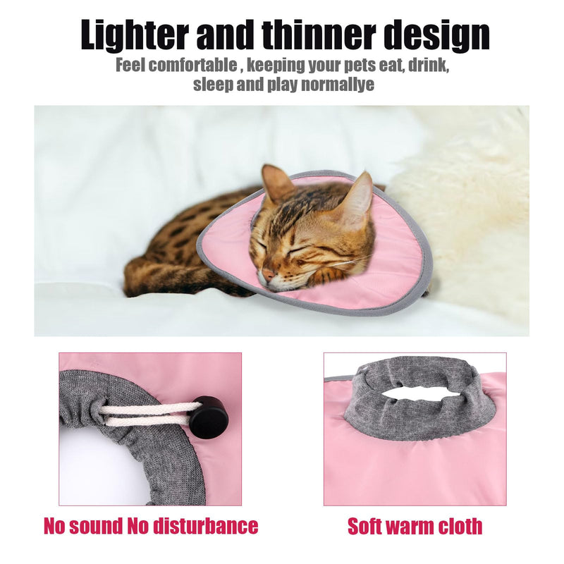 Recovery Collar for Cats, Adjustable Protective Cat Recovery Collar Waterproof Elizabethan Collar for Kittens Puppies After Surgery to Stop Licking Wounds (Pink) - PawsPlanet Australia