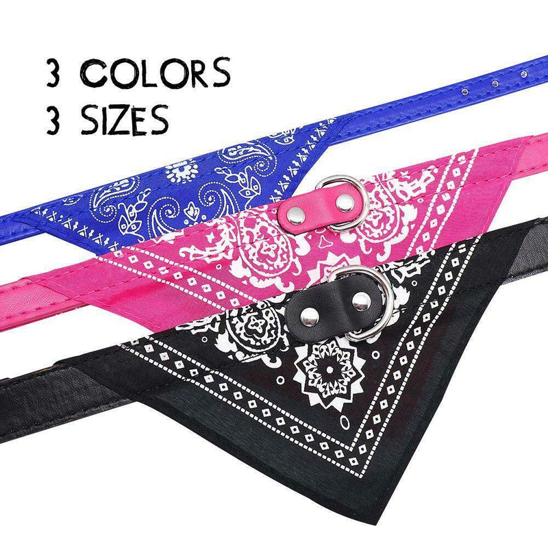 SpeedPets Dog Collar PU Leather Bandana Pet Clothing (X-Small, Black) X-Small - PawsPlanet Australia