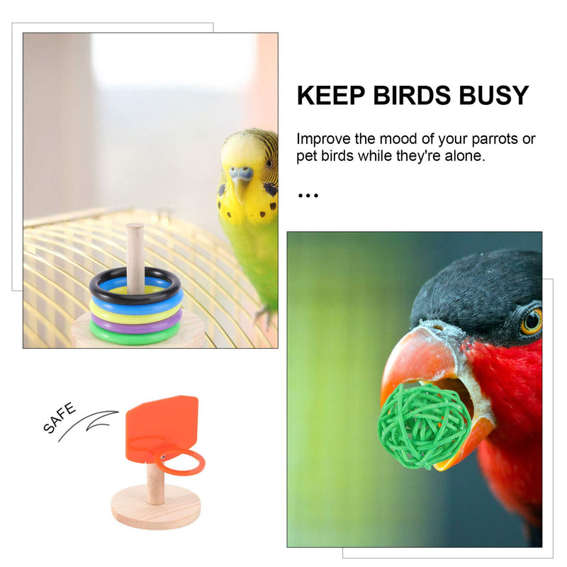 Balacoo Parrot Toys 5Pack, Mini Shopping Cart, Training Rings, Skateboard, Basketball Hoop and Ball- Playing Standing Training Parrot Toys to Keep Healthy for Budgie Parakeet Cockatiel Conure Lovebird - PawsPlanet Australia