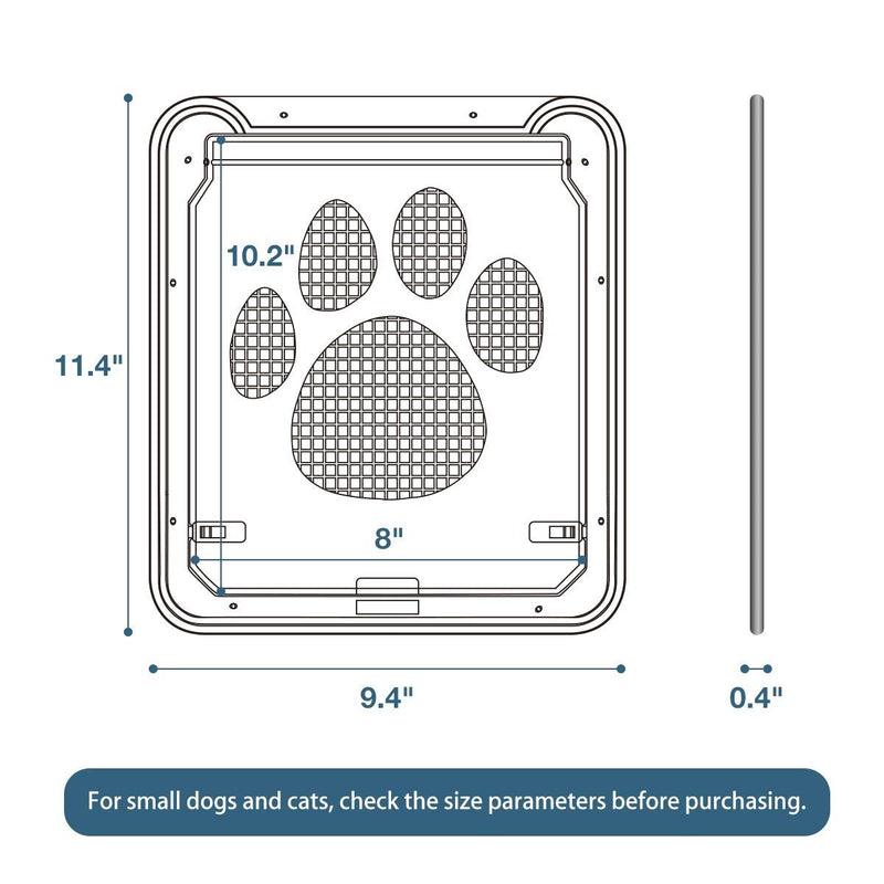 NAMSAN Pet Dog Screen Door for Sliding Door Protector Doggy Cat Screen Door with Magnetic Automatic Closure, Lockable Gate Black 8x10 Inch (Pack of 1) - PawsPlanet Australia