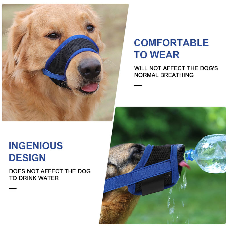 Mayoii Dog Muzzle, Adjustable Dog Muzzles Anti Biting, Barking, Breathable and Comfortable Muzzle for Medium Dogs Small Dogs, Blue (M) M - PawsPlanet Australia