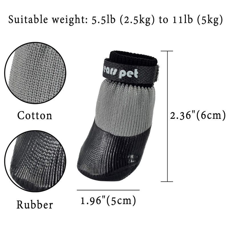 Avaner Dog Socks Outdoor Anti-Slip Waterproof Paw Protector with Adjustable Straps S(2.36"*1.77") black - PawsPlanet Australia