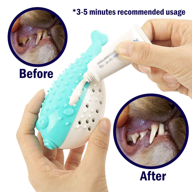 [Australia] - OOKU Cat Toothbrush Toys | Interactive Fish Shaped Cat Toy for Indoor Cats Kitten Built-in Small Bell | Tough Cat Toothbrush Nontoxic | Rubber Cat Teething Chew Toys for Molar Venting & Teeth Cleaning 