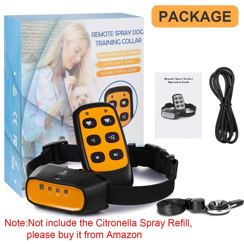 [Australia] - Spray Dog Training Collar with Remote Control,2 Modes Spray Dog Bark Collar (Not Included Citronella Spray),500 ft Range No Electric Shock Harmless,Rechargeable Waterproof (With Remote Control) 