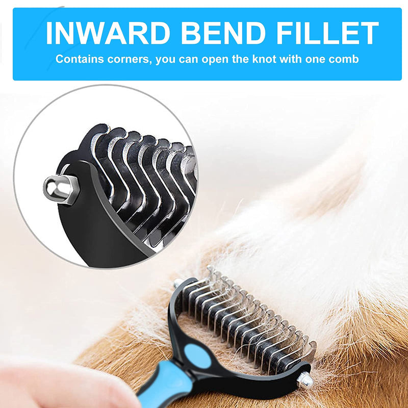 JJW Undercoat Brush Premium Dog Brush & Cat Brush Undercoat Brush for Dogs & Cats, de-matting curry comb for dogs and cats with medium to long hair. (Pet Comb) Pet Comb - PawsPlanet Australia
