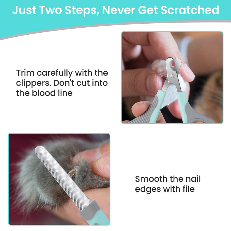 Fingofa Cat Nail Clipper, Cat Nail Trimmers with Nail File, Cat Claw Clippers, Pet Nail Clippers for All Kinds of Cats, Puppy, Kitten, Chinchilla, All Small Breeds Pets - PawsPlanet Australia
