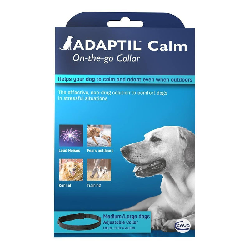 Adaptil Dap Calm On - The - Go Dog Appeasing Pheromone Odorless Collar for Anxiety Stressful Large and Medium Dogs Max Adjustable Neck Size 24.6 Inches - PawsPlanet Australia