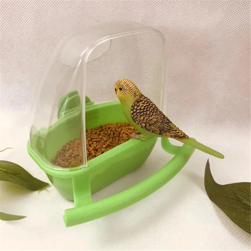 Bird Cage Feeder, Plastic Bird Cage Cups Parrot Water Food Hanging Bowl Food Holder Feeder for Budgerigar Canary Cockatiel Finch Parakeet (GREEN) GREEN - PawsPlanet Australia