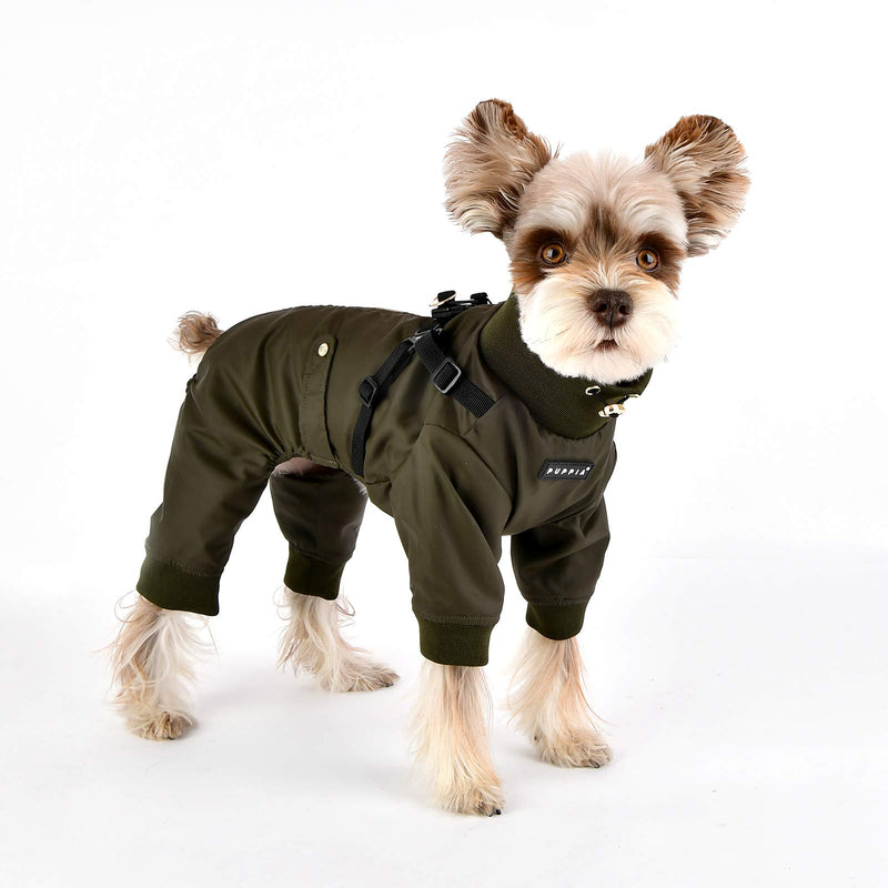 [Australia] - Puppia PLSD-JP1663-BK-L Garnet Pet Coat, Black, Large Medium Puppia Garnet Pet Coat Khaki 