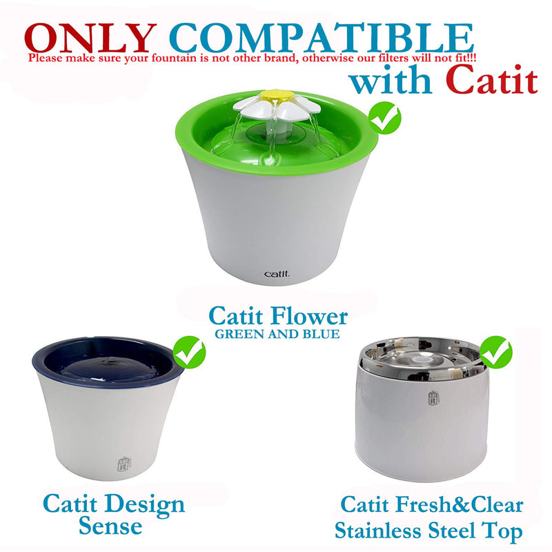 [Australia] - WECATION Cat Water Fountain Filter for Catit, Catit Fountain, Flower Fountain, Senses 2.0 Fountain, Pack 8 