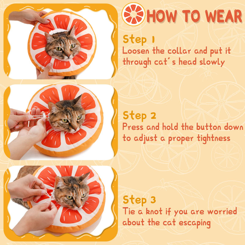 Supet Cat Cone Collar Soft to Stop Licking, Donut Cat Recovery E Collar After Surgery, Cat Neck Cone Alternative for Large Medium Small Cats Kittens Dogs Orange M(Neck:8"-13") - PawsPlanet Australia