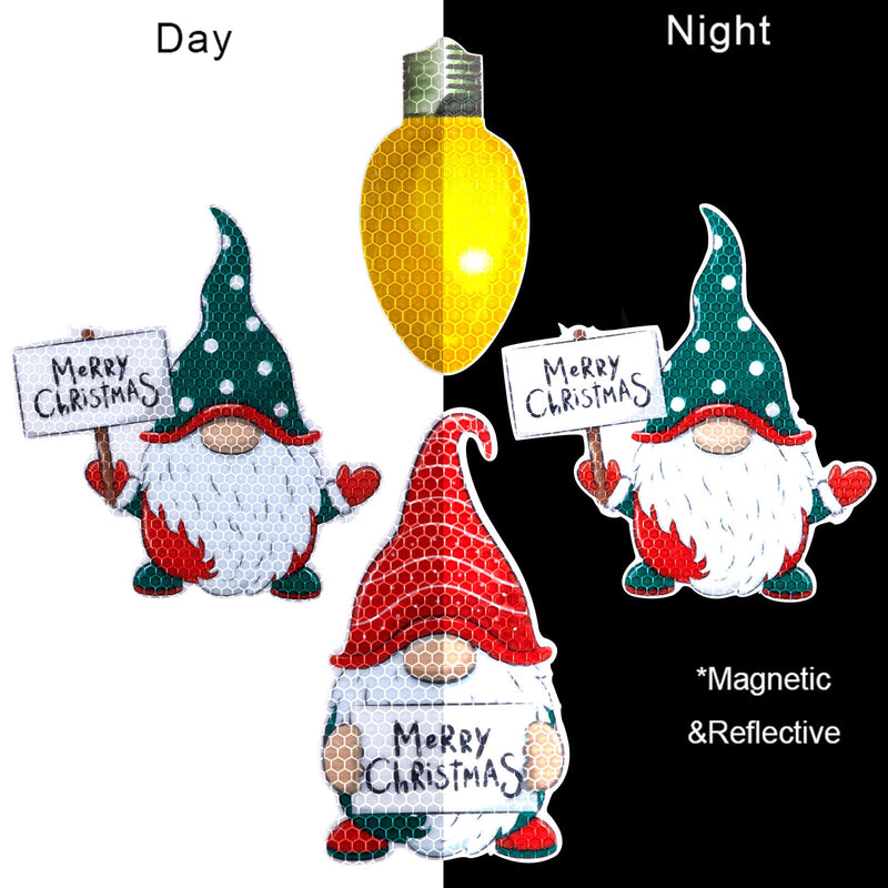 Whaline 29Pcs Christmas Reflective Car Magnets Set Colorful Bulb Light Magnets with Lines 7 Design Christmas Gnomes Refrigerator Garage Magnet Decals for Xmas Holiday Birthday Car Mailbox Decoration - PawsPlanet Australia