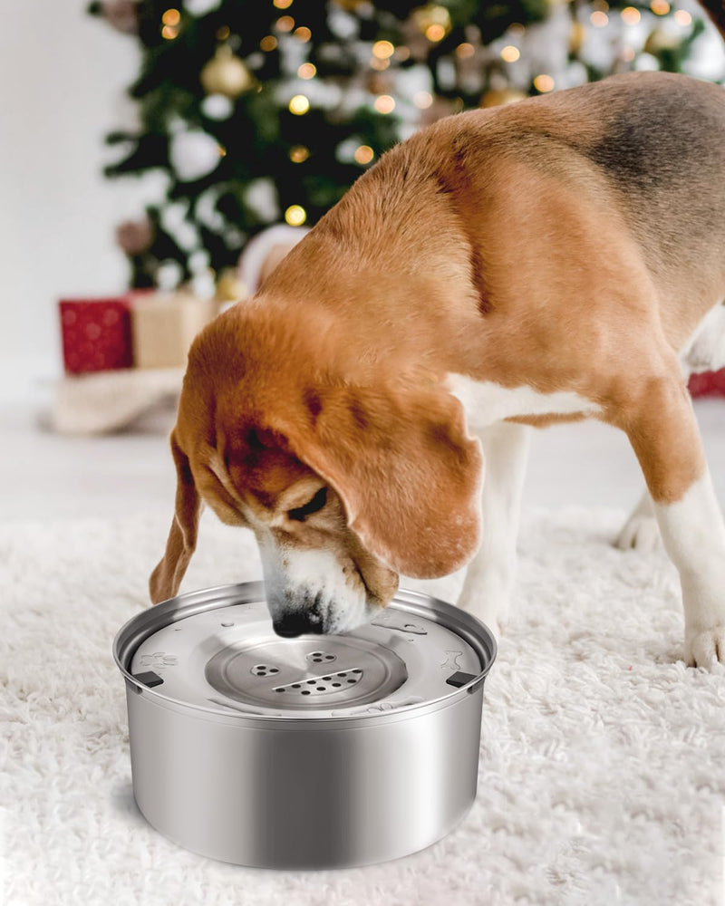Joytale 3L Stainless Steel No Spill Water Bowl for Dogs, Non-Slip Slow Water Feeder Dispenser for Medium Large Dogs - PawsPlanet Australia