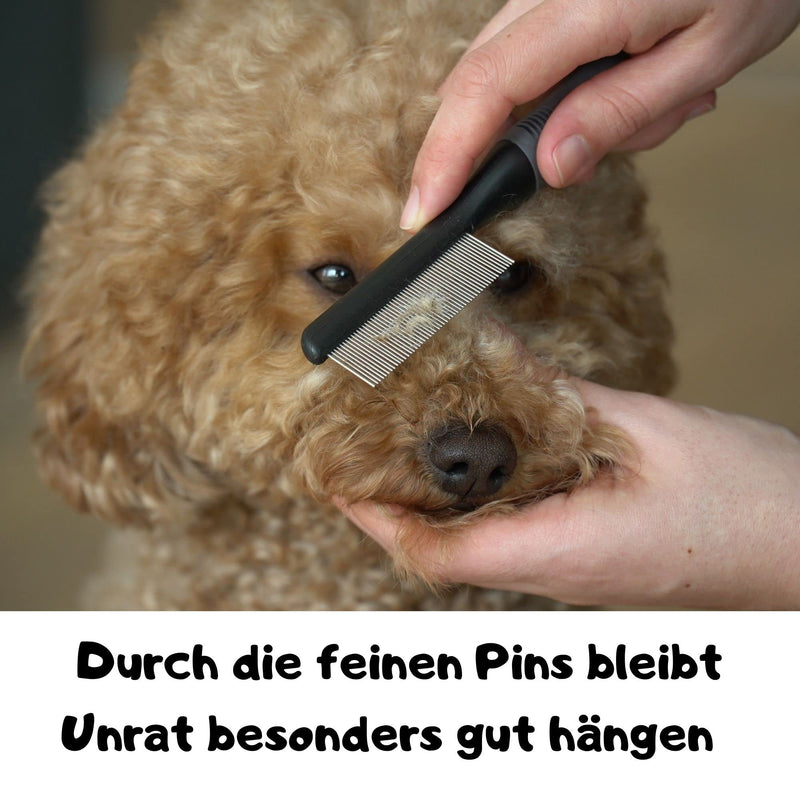 Moki Bear flea comb, lice comb & dust comb for cats & dogs - against fleas & lice - professional flea comb for dogs & cats - nit comb for animals - PawsPlanet Australia