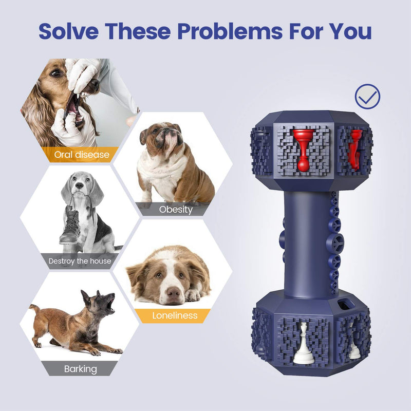[Australia] - IOKHEIRA Dog Chew Toys for Aggressive Chewers Indestructible Dog Toys Non-Toxic Tough Natural Rubber Dumbbell Toy for Medium Large Dogs 