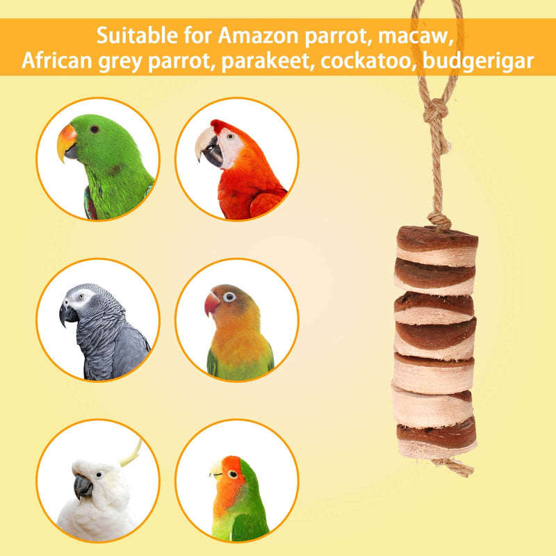 SGF 4 Pack Natural Bird Toys Wooden Parrot Toys for Large Birds Durable Wooden Blocks Shred Parrot Hanging Toy Large Bird Chewing Toy Macaw Toys for African Gray Parrots Cockatoo - PawsPlanet Australia