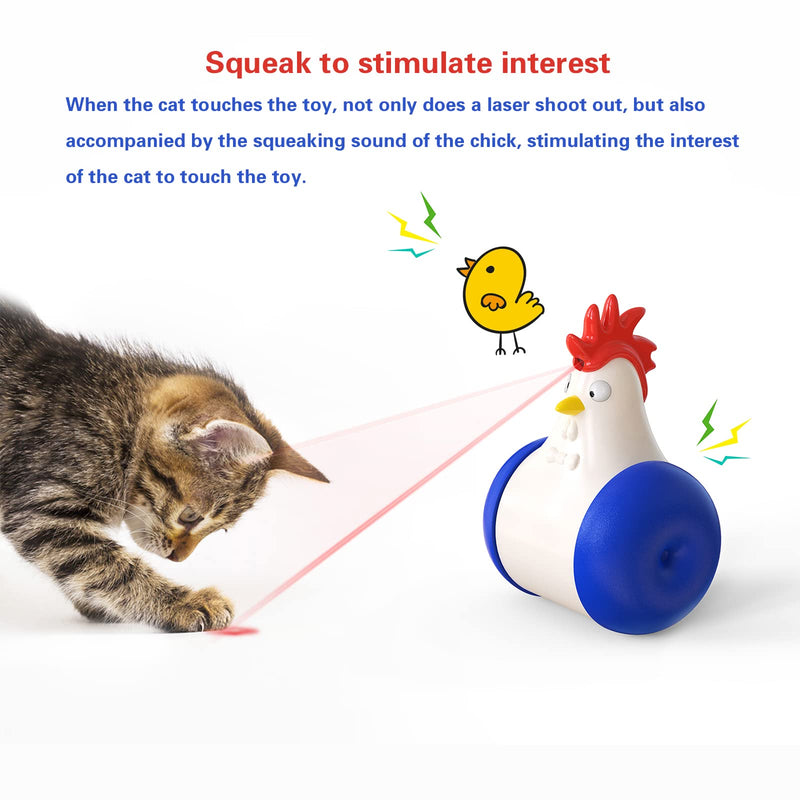 ZHENMAO cat Toys Automatic Laser Toy Interactive Training Tools Cats，Kitten Multifunctional Training Chase Tool-USB Charging, Summoning cat,Self-Weight Does not Fall, Squeak Toy, 3 Modes - PawsPlanet Australia