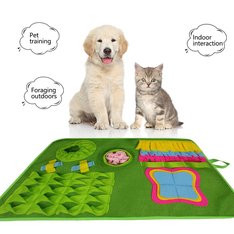 Yokawe Dog Puzzle Toy Indoor Outdoor Stress Relief Snuffle Mat Feeding Cushion Puppy Training Pad Puzzle Toy Interactive Game Encourages Natural Foraging Skills for Dogs Cats Pet 1# 1# - PawsPlanet Australia