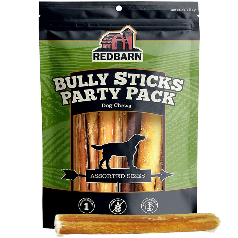 Redbarn Bully Sticks for Dogs - All Natural, Healthy Single Ingredient & Long-Lasting Dog Chew & Dog Treat - Beef Rawhide Alternative - 5-8'' Variety Pack - Bully Sticks for Small Dogs and Large Dogs - PawsPlanet Australia