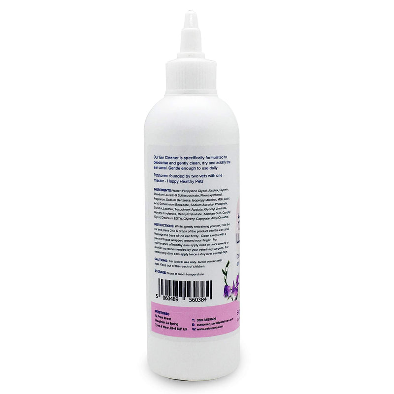 Petstoreo Dog Ear Cleaner - Created by UK Vets - Calming Sweet Pea & Vanilla Scent - 230ml - PawsPlanet Australia