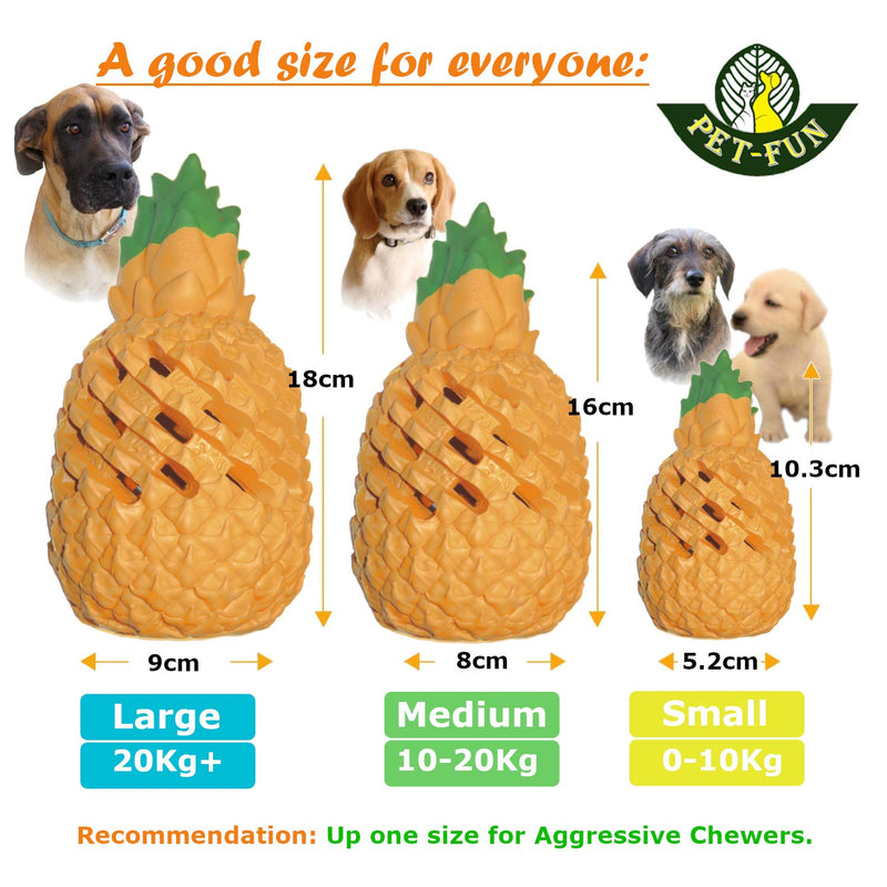 Pet-Fun® Small Puppy Toy Pineapple, Interactive Boredom Puzzle Brain Activity Feeder Toy, Tough Treat Dispenser, Virtually Indestructible for Puppies/Small Dogs below 10Kg Small 10cm Orange+green - PawsPlanet Australia