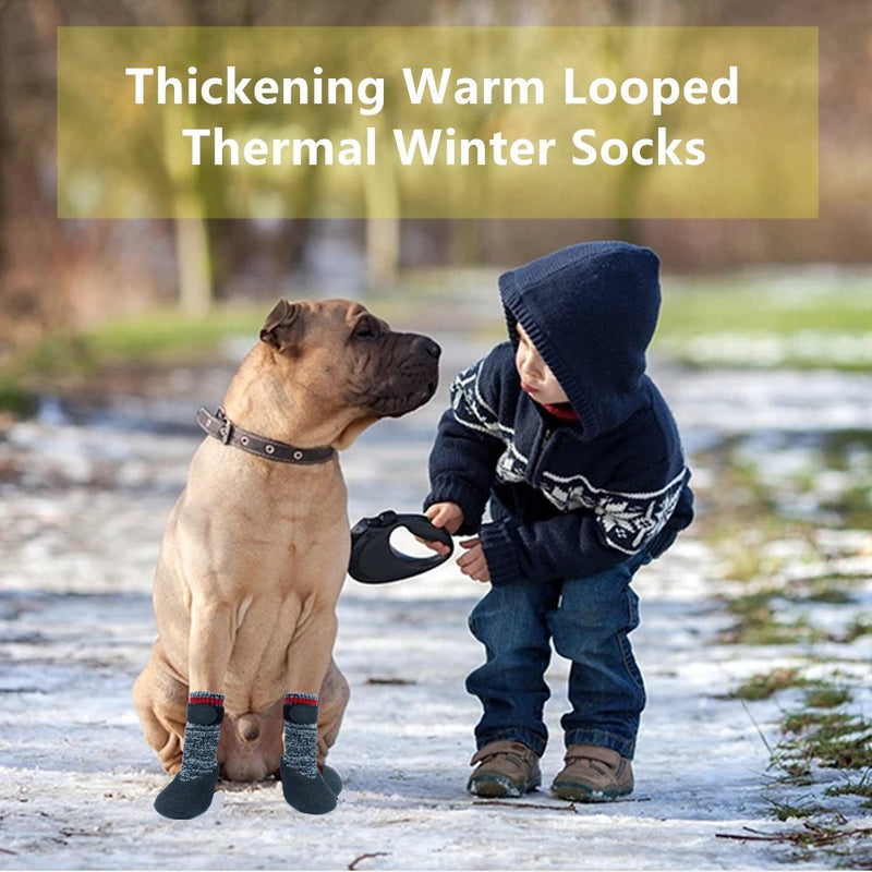 [Australia] - Mihachi Dog Socks Rubber Sole Paw Protectors with Velcro Straps Traction Control Anti-Slip Waterproof Boots XL 