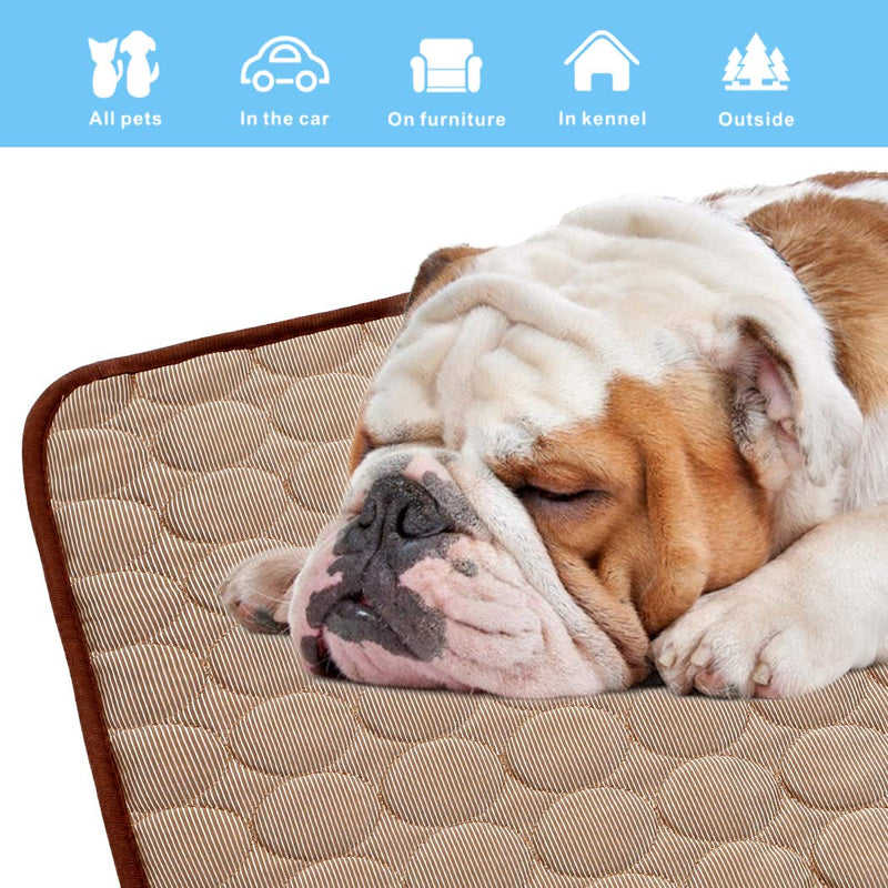 iphonepassteCK Pet Products Cool Mat-Dog Cooling Mat Summer Pet Cooling Pads, Ice Silk Cooling Mat for Dogs & Cats, Portable & Washable Pet Cooling Blanket for Kennel/Sofa/Bed/Floor CF:27.6x22inch Coffee - PawsPlanet Australia