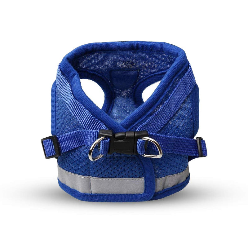 PETCUTE Reflective Dog Harness Adjustable No Pull Dog Harness Mesh Vest Puppy Chest Harness With Leash Blue L - PawsPlanet Australia