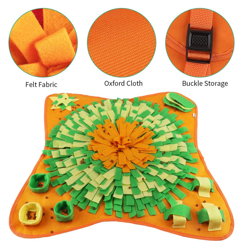 FREESOO Dog Snuffle Mat Puppy Brain Training Pad Pet Feeding Mat Dog Treat Puzzle Feeder Toy for Boredom Yellow - PawsPlanet Australia