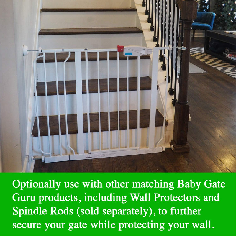 [Australia] - Baby Gate Guru Extra Long M8 (8mm) Stair Banister Adapter Y-Spindle Rods 2 Pack for Pressure Mounted Baby and Pet Safety Gates (8mm, White) M8 (8mm) 