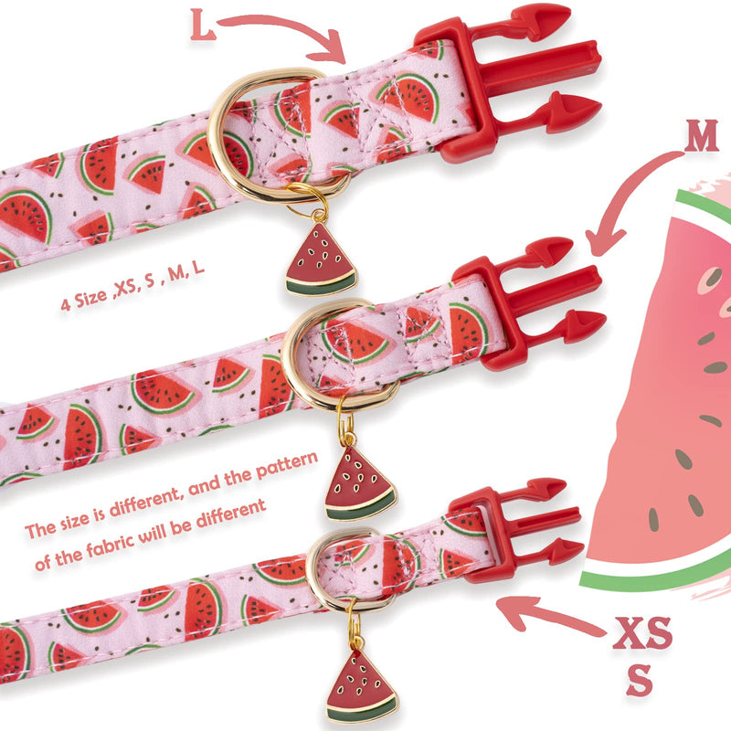Faygarsle Cute Dog Collar for Girls Boy Dogs Soft Fancy Pet Collar with Watermelon Design Ideal Pink Summer Dog Collar for Small Medium Large Dogs L - PawsPlanet Australia