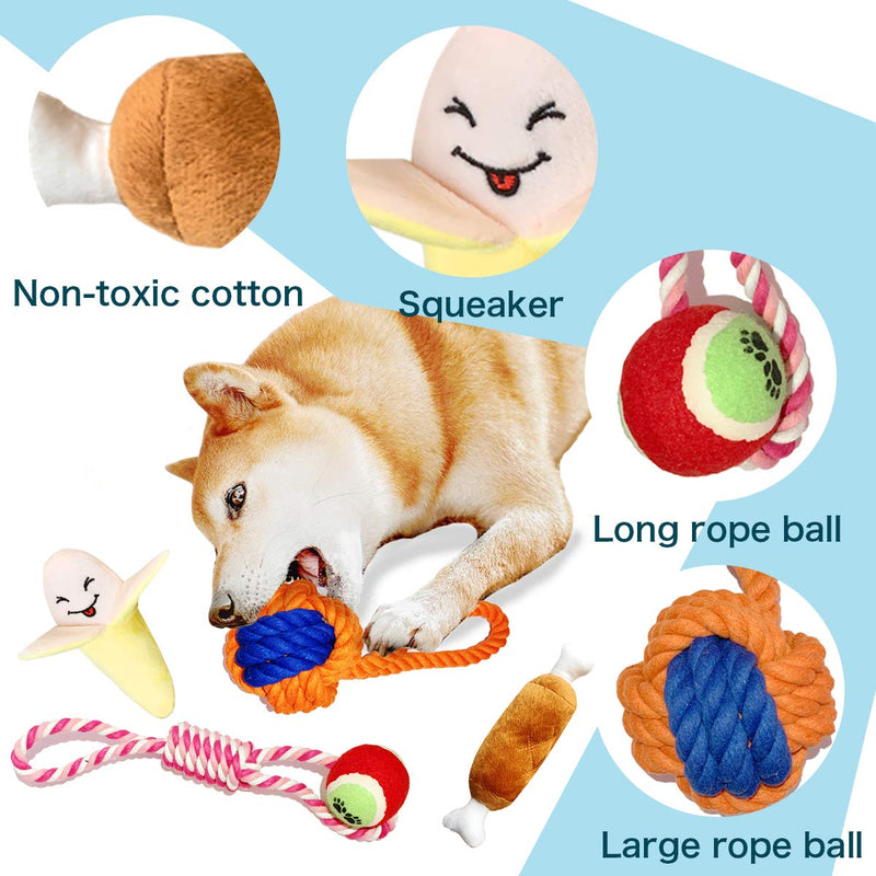 [Australia] - Puppy Toys for Teething，Puppy Chew Toys Teething Small Dog ，Dog Rope Toys，Dog Chew Toys Ball Indestructible Pals Tough Durable Toys Squeaky Aggressive Chewers (4 Pack) 