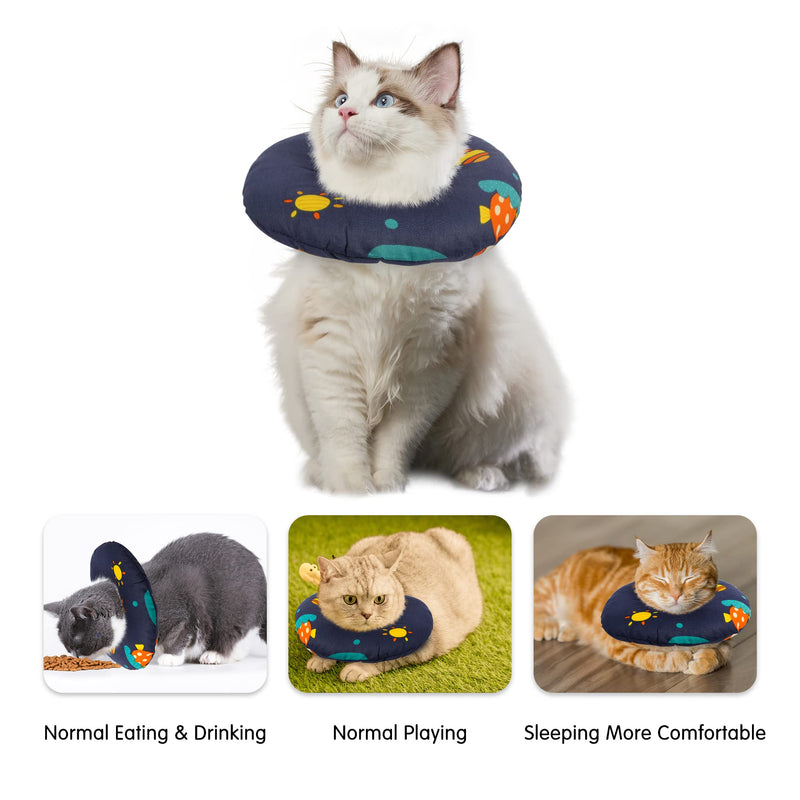 Cat Cone Collar, Adjustable Cat Recovery Collar, Cat Cone Post Surgery for Pets NB-1 Cotton - PawsPlanet Australia