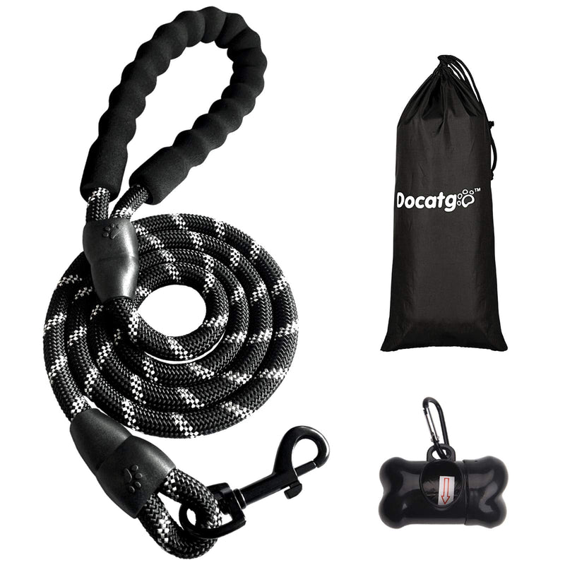 Docatgo dog leash, strong stable training leash, 1.5 m suitable for large medium small dogs with comfortable padded handle of bite-resistant leash, reflective safety at night, lightweight and flexible leashes - PawsPlanet Australia