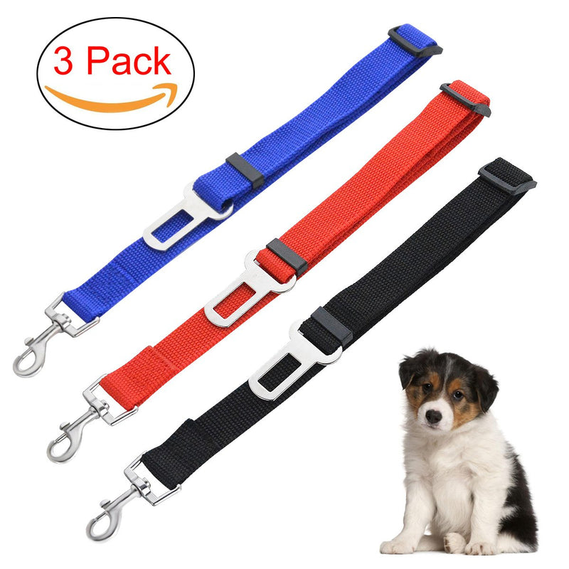 [Australia] - Dog Seatbelt, Adjustable Pet Car Safety Seat Belt Nylon Dogs Leads Vehicle Seatbelts, 3 Pack 