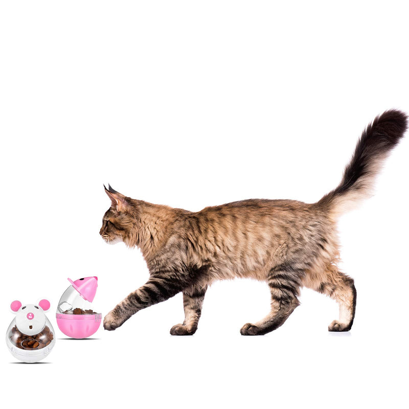 umorismo 4 Pcs Cat Food Ball Dispenser Cat Treat Toy Feeder Toy Tumbler Activity Mice Shaped Pet Treat Dispenser for Interactive IQ Treat Training Mouse Shape - PawsPlanet Australia