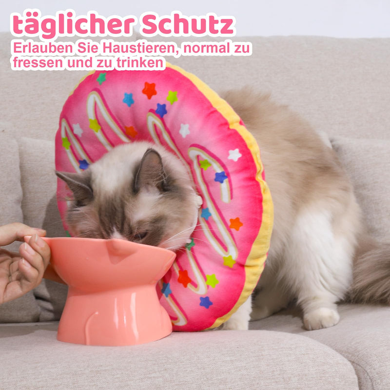 Fanshiontide Cat Neck Brace, Soft Cat Donut Neck Brace Adjustable Anti Bite Cat Collar Protective Collar Neck Brace for Cats Puppies Pets After Surgery and Injuries (S Pink) S - PawsPlanet Australia